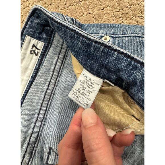 Rag & Bone Dre Low-Rise Slim Boyfriend Jeans Womens Size 27 Light Blue - Picture 5 of 10